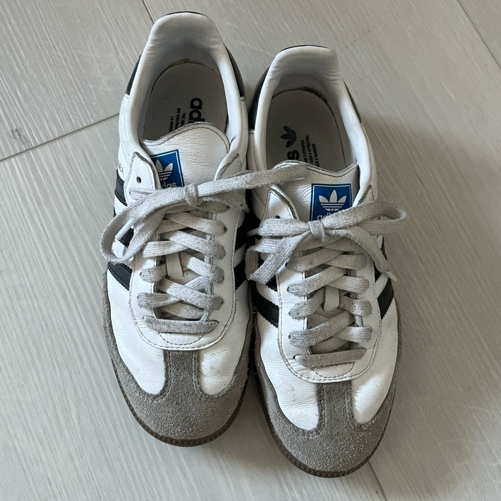 Adidas Samba White, Black, and Brown Sneakers - Picture 2 of 6